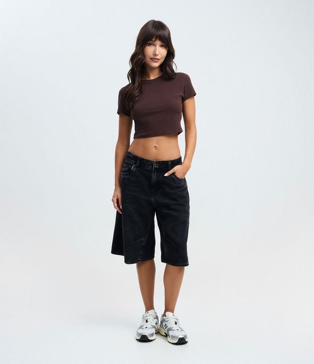 Blusa Cropped Manga Corta en Cotton 3