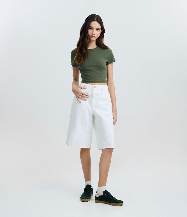 Blusa Cropped Manga Corta en Cotton 3