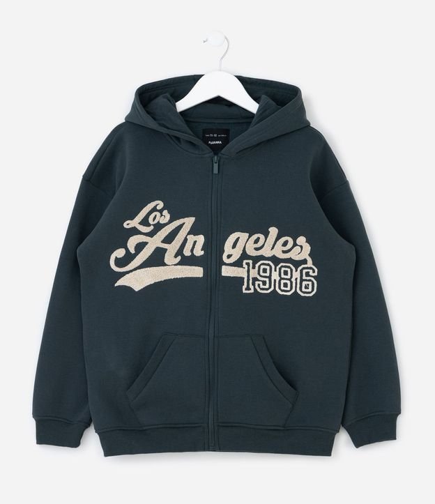 Saco Infantil con Capucha y Aplique de Chenille – Talle 5 a 14 años 2