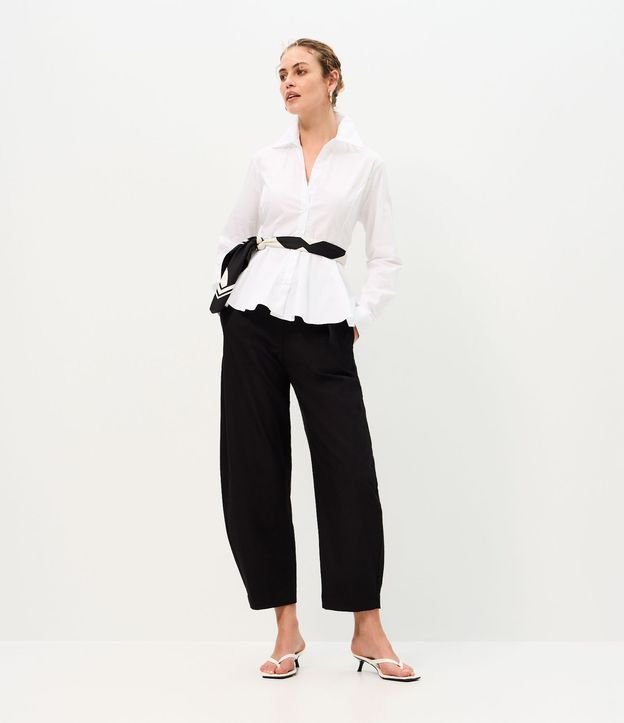 Camisa Peplum en Algodón con Manga Larga 2