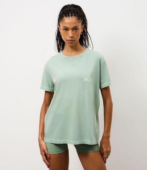 Remera Oversized Deportiva en Algodón con Lettering