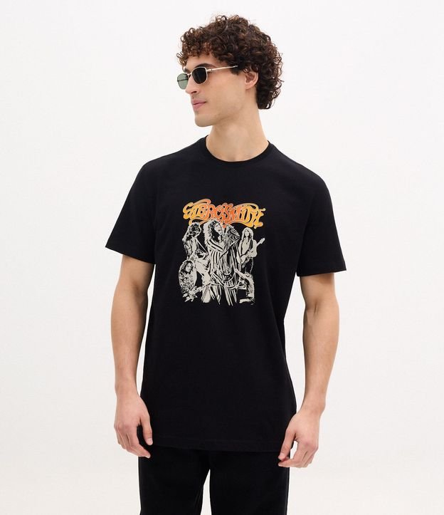 Remera Regular en Algodón con Estampa de la Banda Aerosmith 2