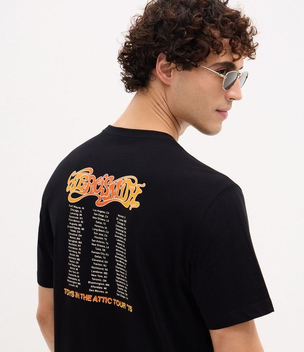 Remera Regular en Algodón con Estampa de la Banda Aerosmith 4