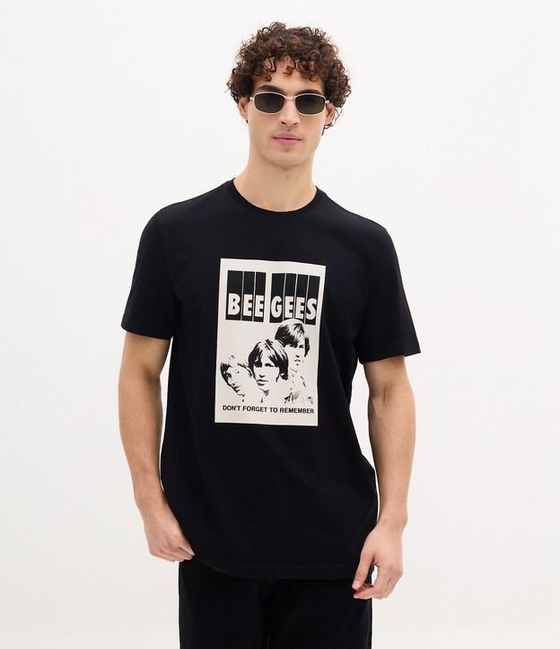 Remera en Algodón con Estampado Bee Gees