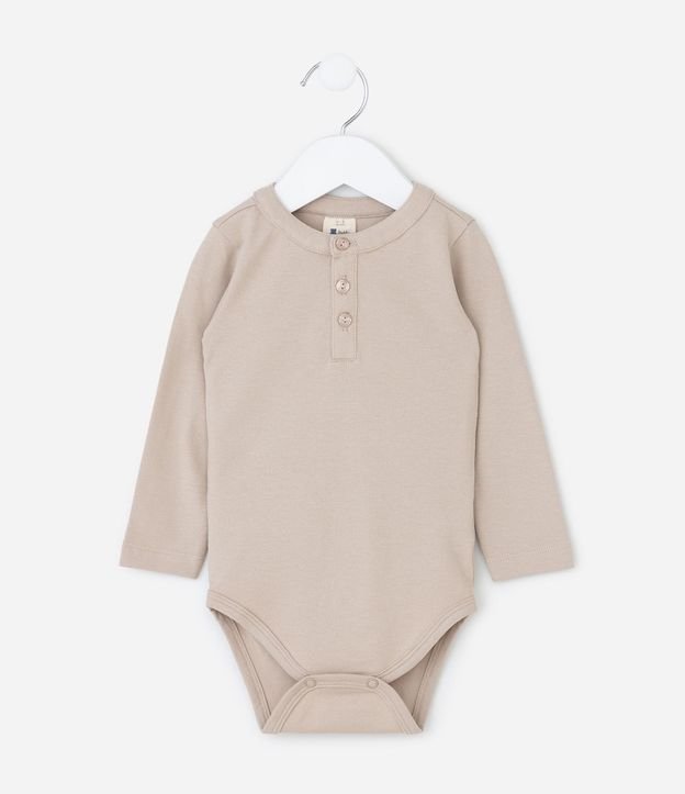 Body Infantil en Piquet con Cuello Henley y Botones – Talle 0 a 18 Meses 2