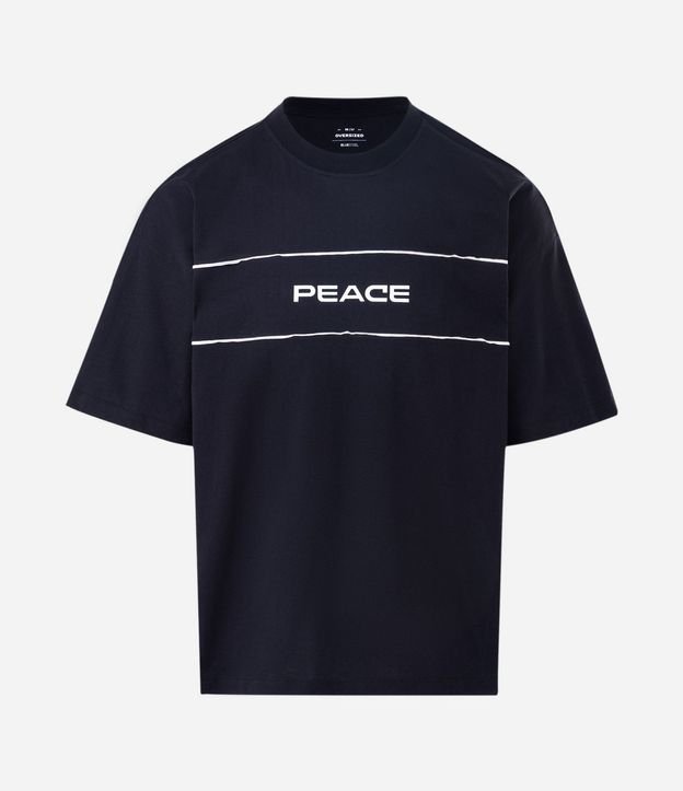 Remera Oversized en Algodón con Estampado Lettering Peace 4