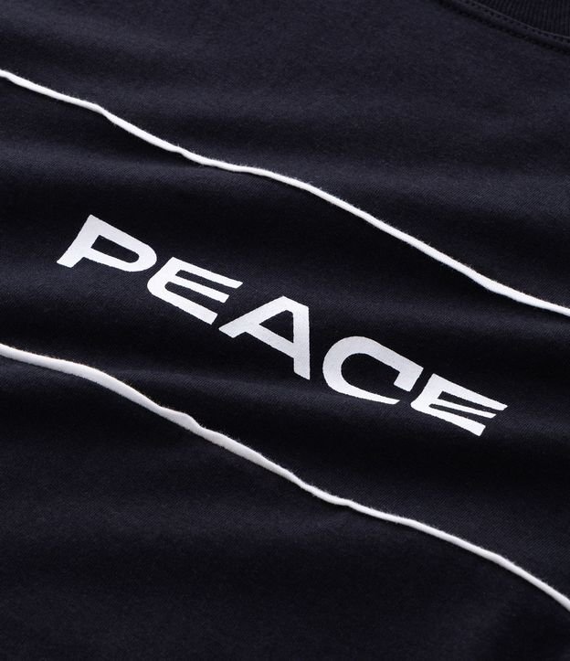 Remera Oversized en Algodón con Estampado Lettering Peace 8