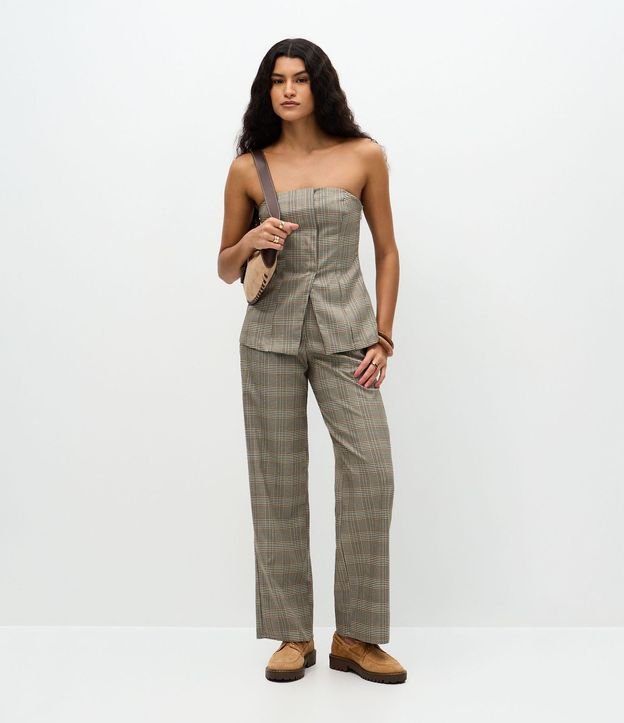 Pantalón Sastre con Estampa de Cuadros