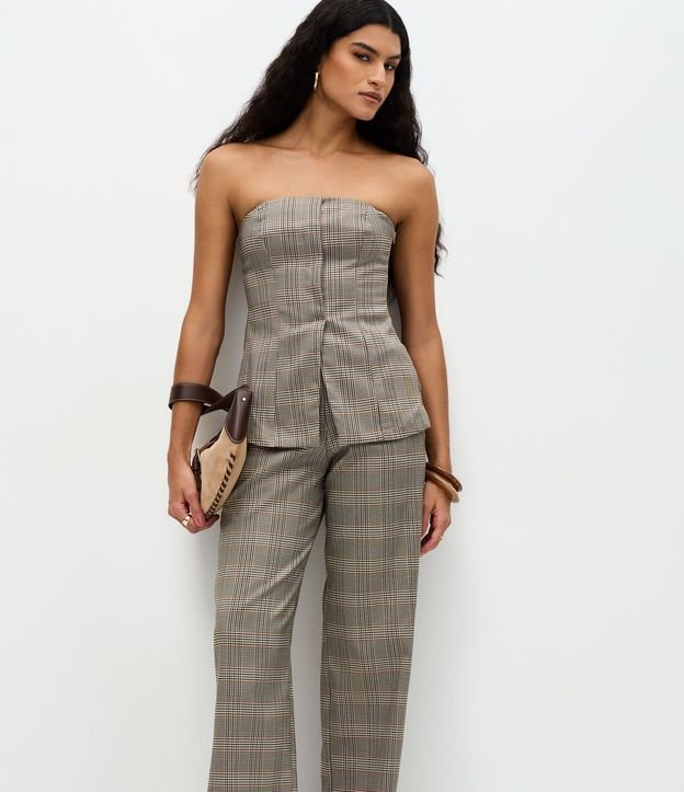 Pantalón Sastre con Estampa de Cuadros 2