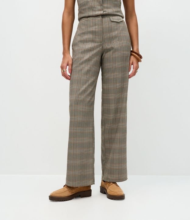Pantalón Sastre con Estampa de Cuadros 3