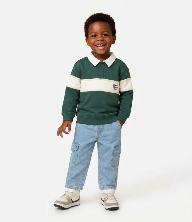 Saco Infantil con Cuello Polo y Recortes Contrastantes – Talle 1 a 6 años