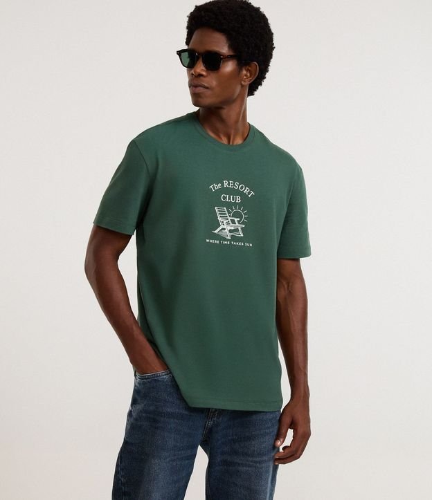 Remera en Algodón con Estampa Resort Club