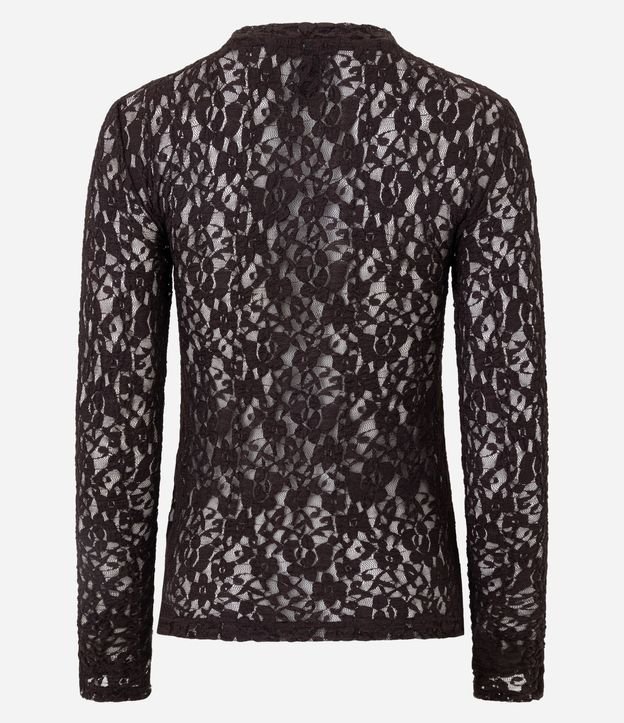Blusa Segunda Pele en Encaje Texturizada con Manga Larga 7