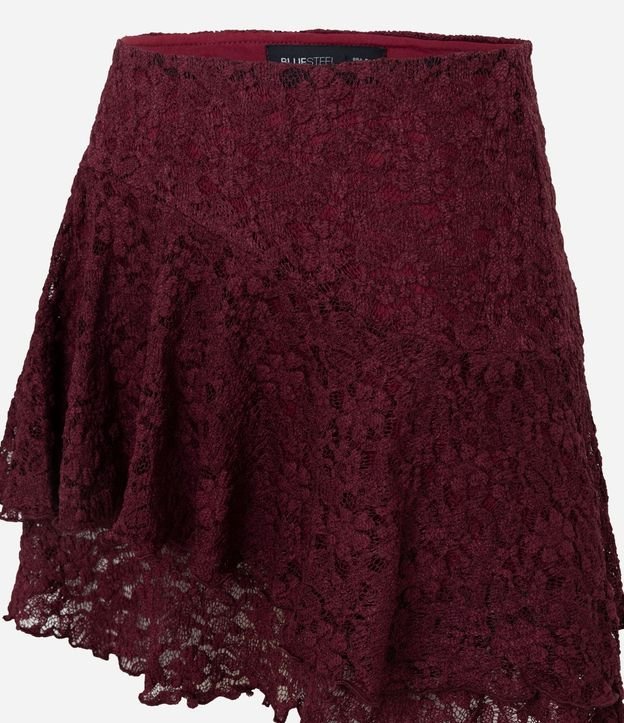 Pollera Corta en Encaje con Volado Asimétrico 5