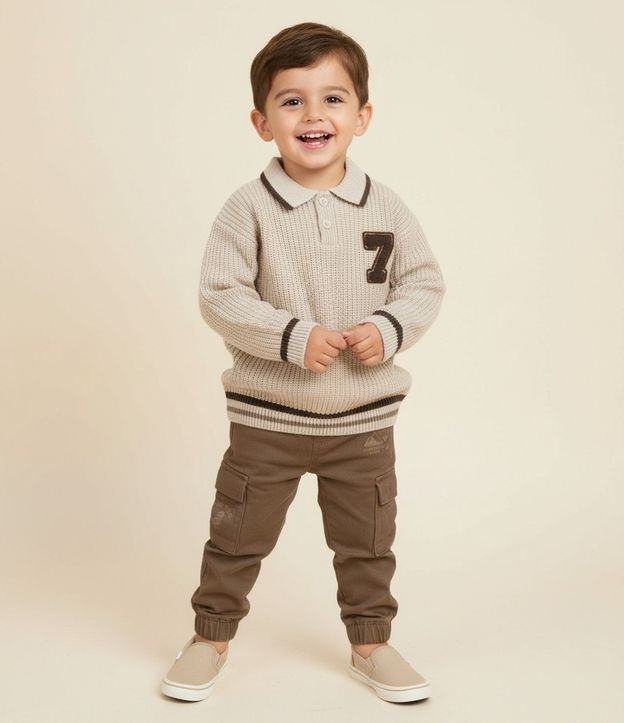 Suéter Infantil College en Punto con Cuello Polo – Talle 1 a 6 años 1