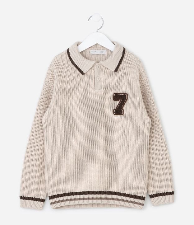 Suéter Infantil College en Punto con Cuello Polo – Talle 1 a 6 años 2