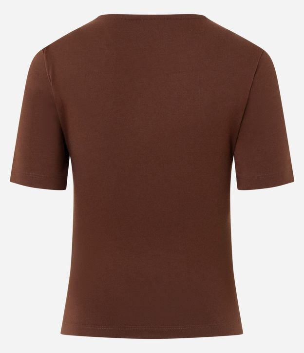 Blusa Manga Corta en Punto Roma con Pliegues Laterales 2