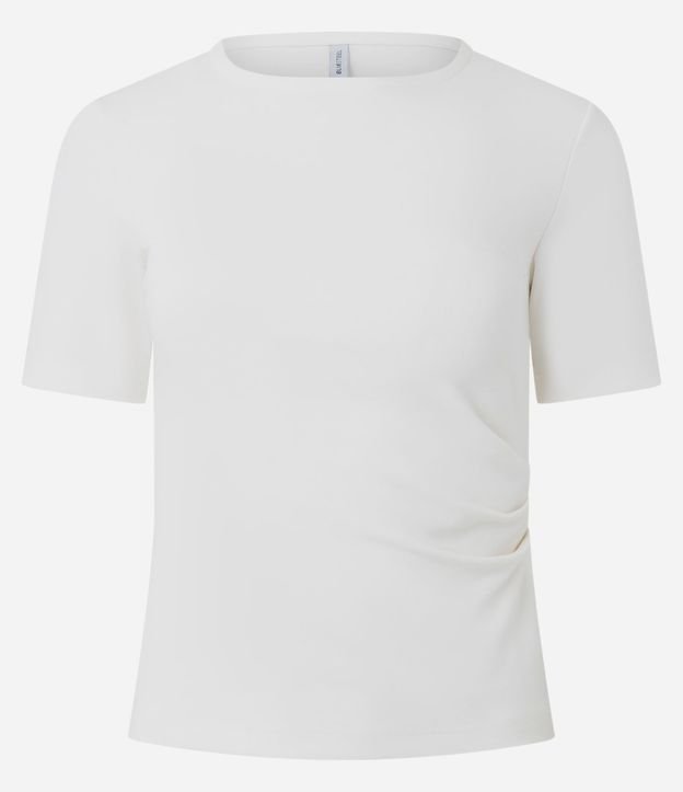 Blusa Manga Corta en Punto Roma con Pliegues Laterales 5