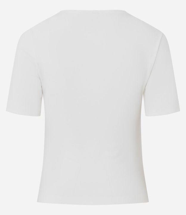 Blusa Manga Corta en Punto Roma con Pliegues Laterales 6