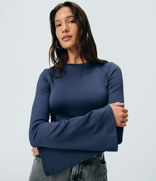 Blusa en Rib con Manga Sino 1