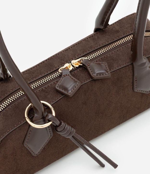 Cartera Shoulder Pequena en Gamuza con Asas Estructuradas 6