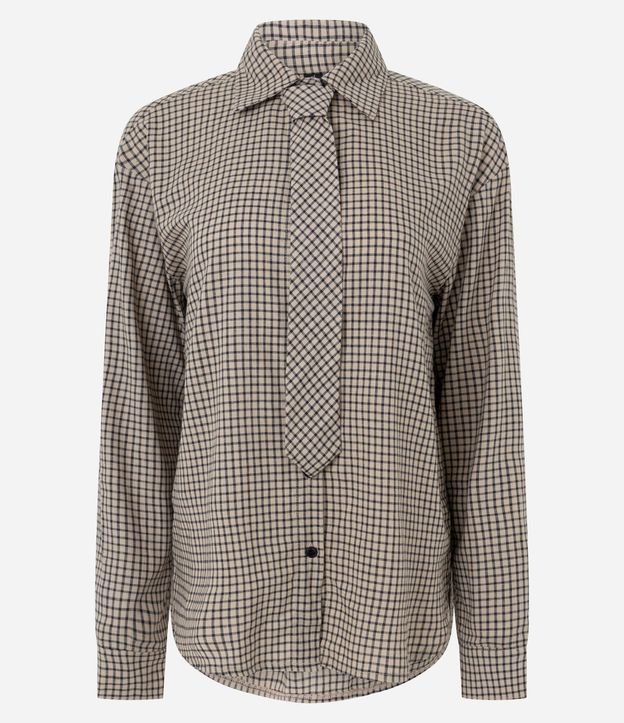 Camisa Oversized de Cuadros con Corbata 6