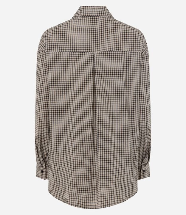 Camisa Oversized de Cuadros con Corbata 7