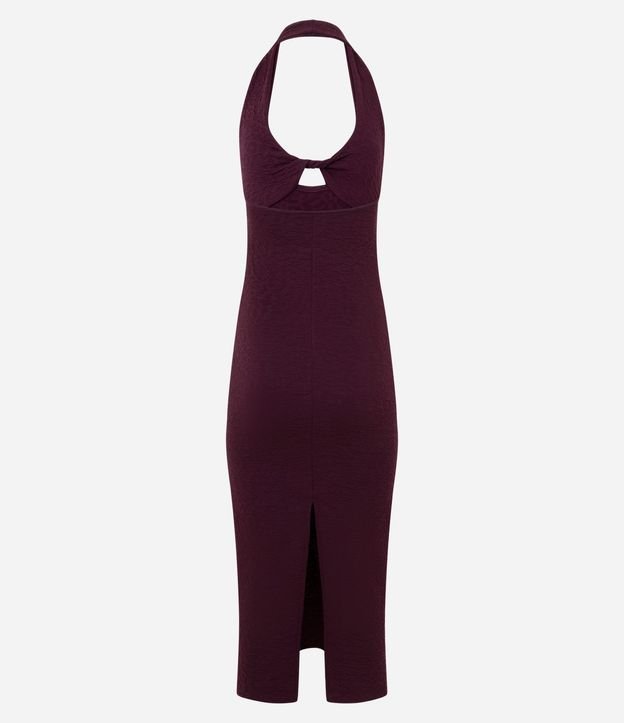 Vestido Midi Frente Única Texturizado con Nudo en el Busto 7