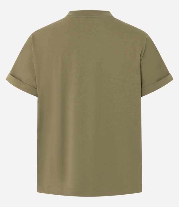 Blusa Básica con Manga Dobrada Corta en Algodón 5