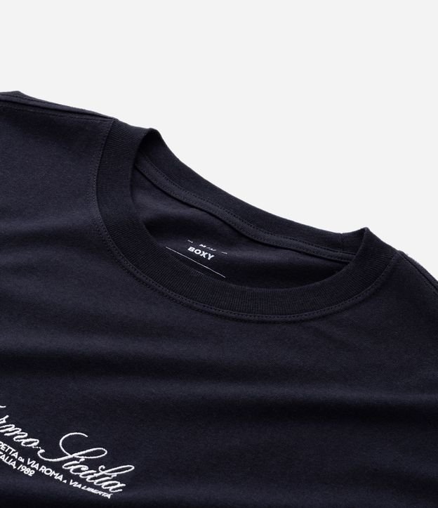 Remera Boxy en Algodón con Lettering Bordado 7