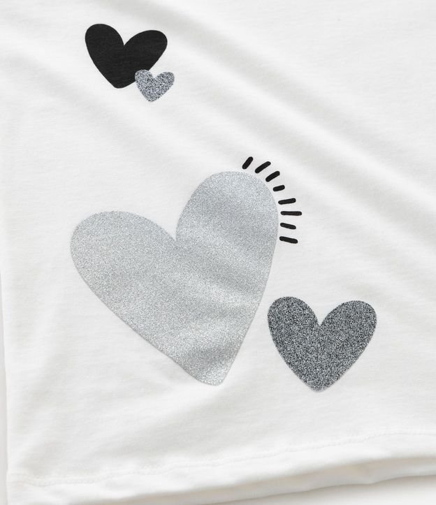 Remera Infantil Slim con Estampado de Corazones con Purpurina– Talle 5 a 14 años 5