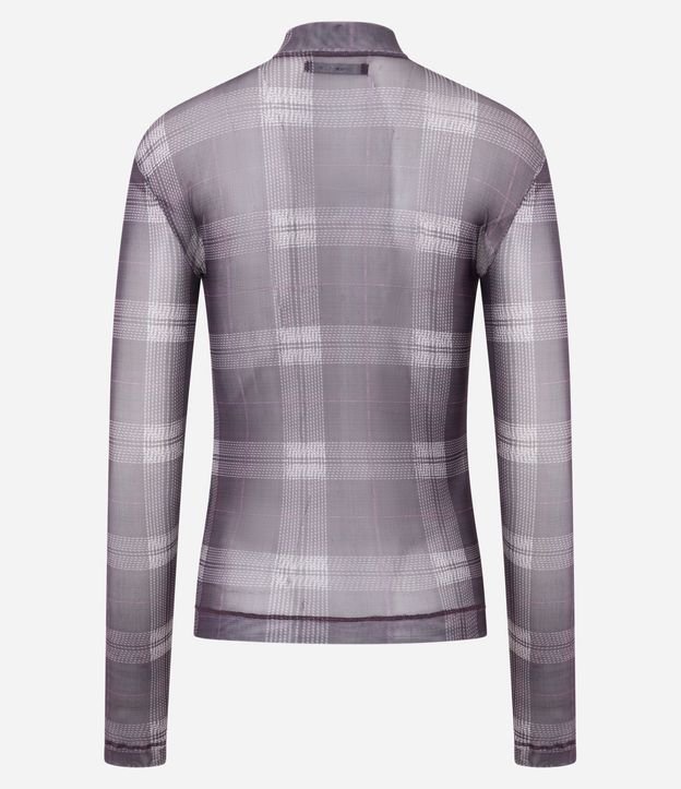 Blusa en Tule con Estampa de Cuadros 7