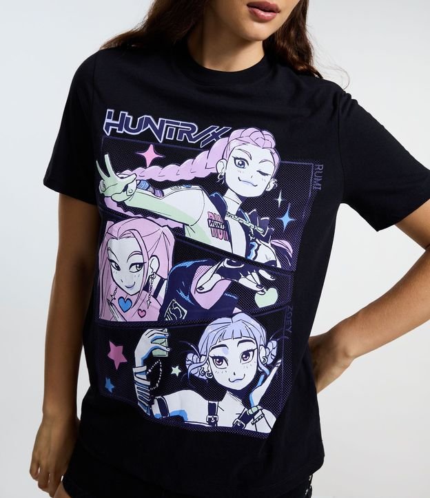 Remera en Algodón con Estampado Huntrix Guerreiras do K-Pop 1