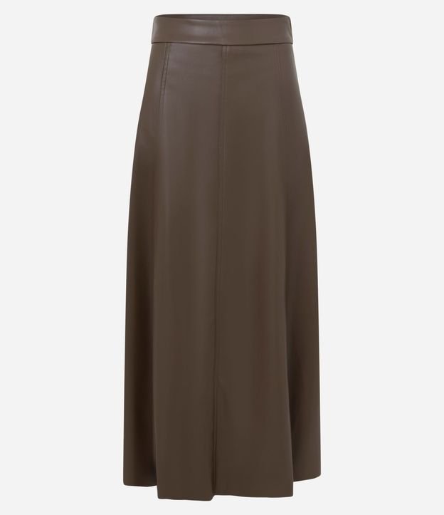 Pollera Midi en PU con Recortes Delanteros