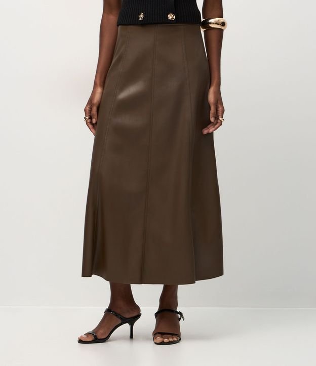 Pollera Midi en PU con Recortes Delanteros 3