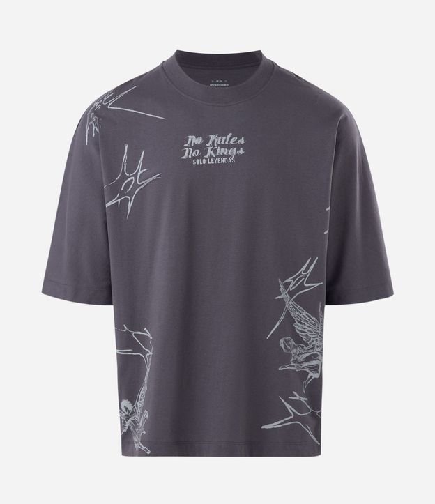 Remera Oversized Manga Corta en Algodón con Estampa No Mercy 5