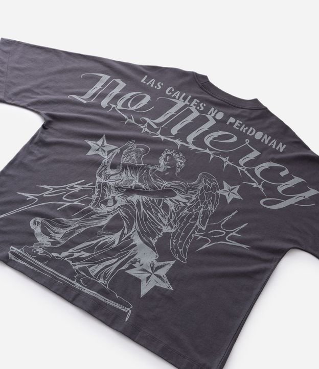 Remera Oversized Manga Corta en Algodón con Estampa No Mercy 11