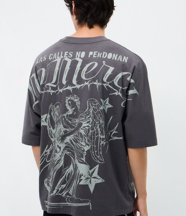 Remera Oversized Manga Corta en Algodón con Estampa No Mercy 1