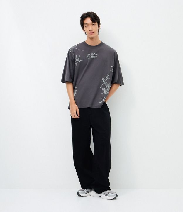 Remera Oversized Manga Corta en Algodón con Estampa No Mercy 2