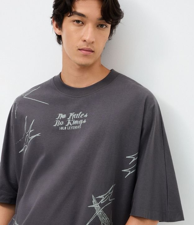 Remera Oversized Manga Corta en Algodón con Estampa No Mercy 4