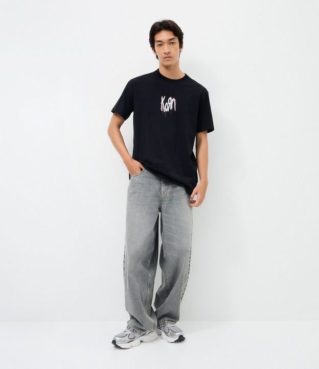Remera Manga Corta en Algodón con Estampa Frontal de Korn 2