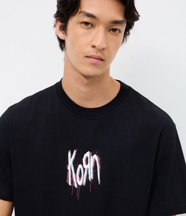 Remera Manga Corta en Algodón con Estampa Frontal de Korn 4