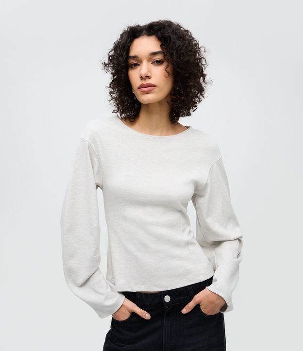Blusa Regular con Manga Larga Amplia 1