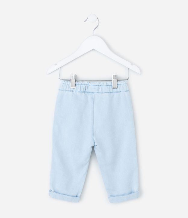 Pantalón Infantil en Jeans con Cintura Elástica y Moña – Talle 3 a 18 Meses 2
