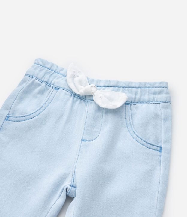 Pantalón Infantil en Jeans con Cintura Elástica y Moña – Talle 3 a 18 Meses 5