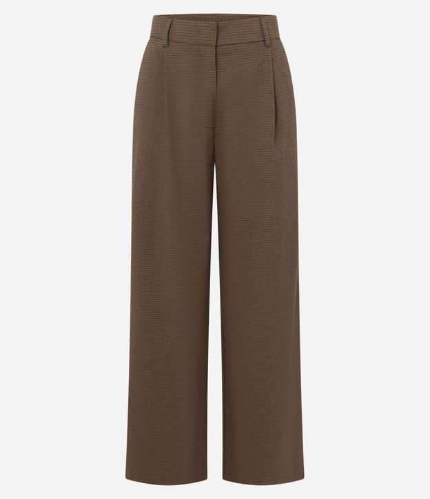 Pantalón Recto Sastre con Estampa Pied de Poule 5