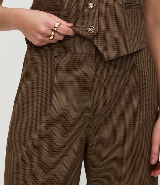 Pantalón Recto Sastre con Estampa Pied de Poule 4