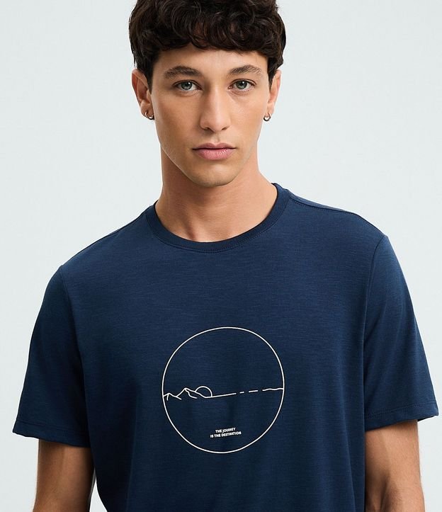 Remera Regular en Algodón con Estampa de Montaña 4