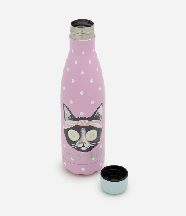 Botella Femenina de Acero Inoxidable con Estampa de Gato 750ml 3