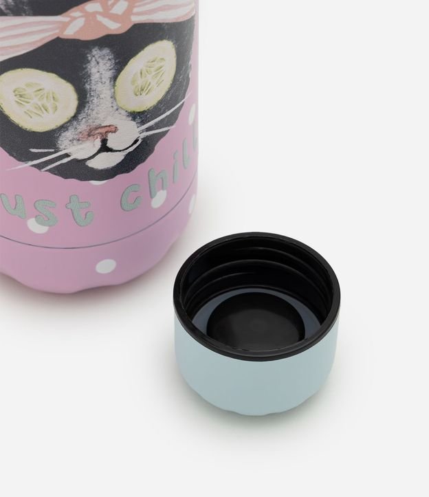 Botella Femenina de Acero Inoxidable con Estampa de Gato 750ml 4